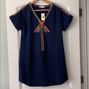 Navy blue Aztec print dress